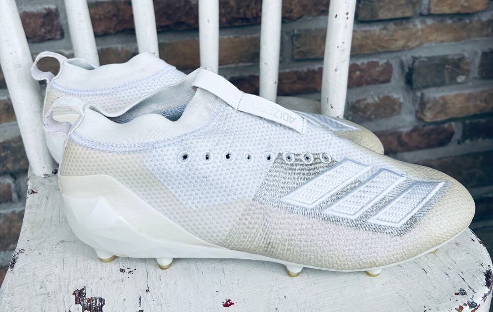 Men's adidas Adizero Triple White Football Cleats, Size 12